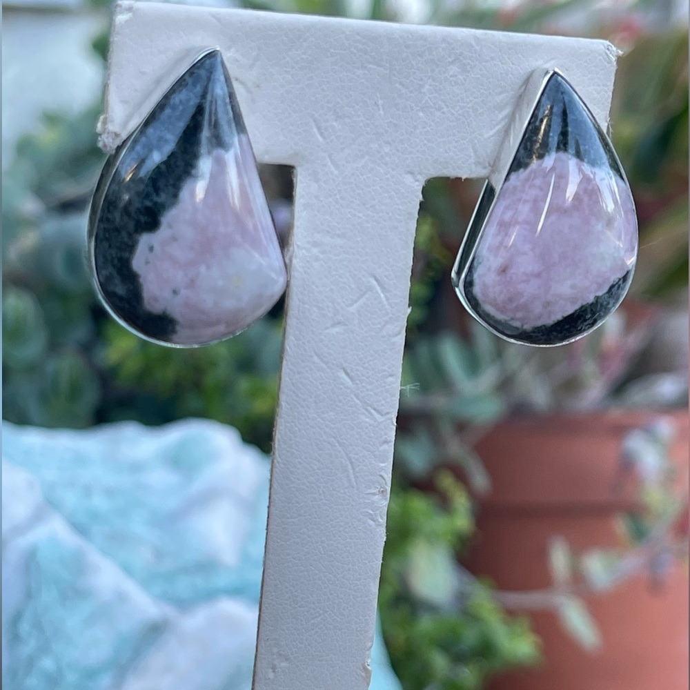 Jay King Sterling Silver Multi-Colored Pink Porphyry Drop Earrings